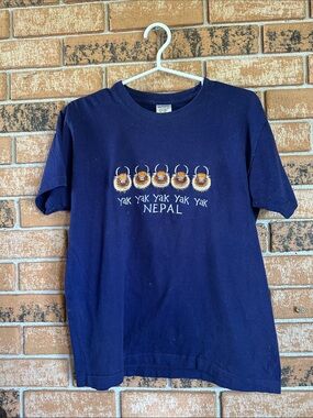 Nepal Yak Graphic Short Sleeve Tee - Navy